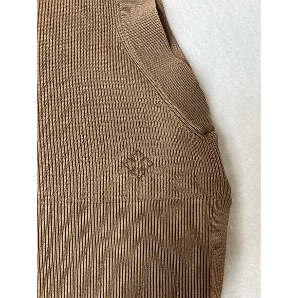 By Malene Birger Knit Side Slit Tan Sweater Vest sz XS Boho Euro Lagenlook - Picture 5 of 13